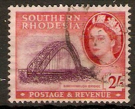 Southern Rhodesia 1953 2s Purple and scarlet. SG87.